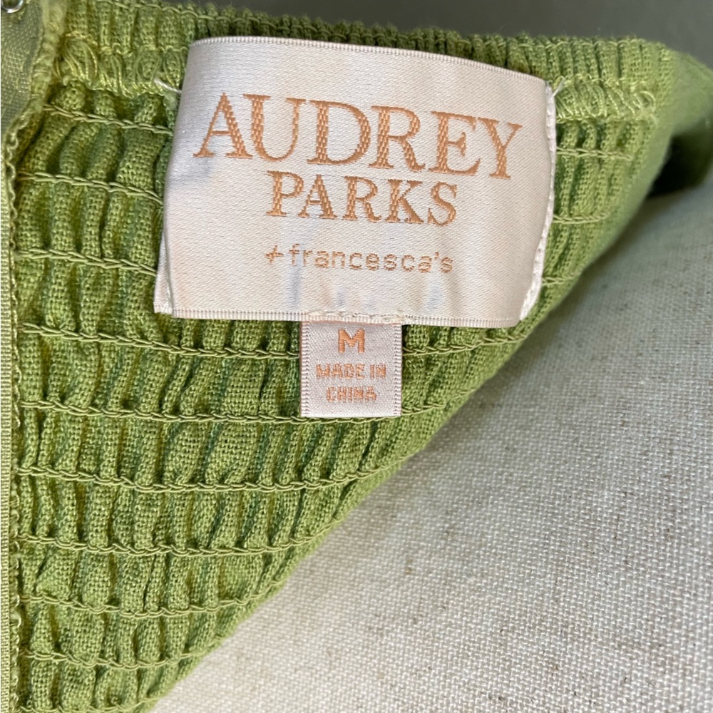 Audrey Parks for Francesca’s Green Strapless Peekaboo Twist Midi Dress | Medium - Picture 5 of 6